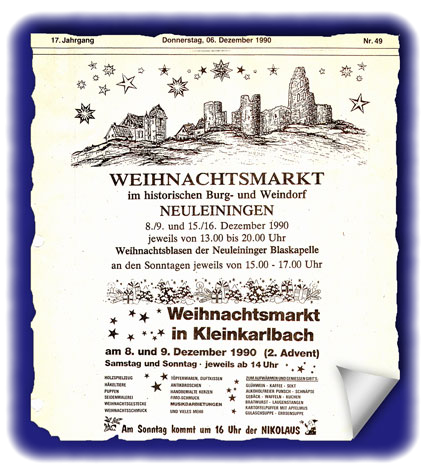 Weihnachtsmarkt 1990 im 'Amtsblatt'